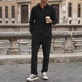 Men's set with shirt and pants – Corduroy – Relaxed fit – Button closure