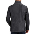 Men's Jacket in Suede – Slim Fit – Stand Collar – Zipper – Multiple Pockets