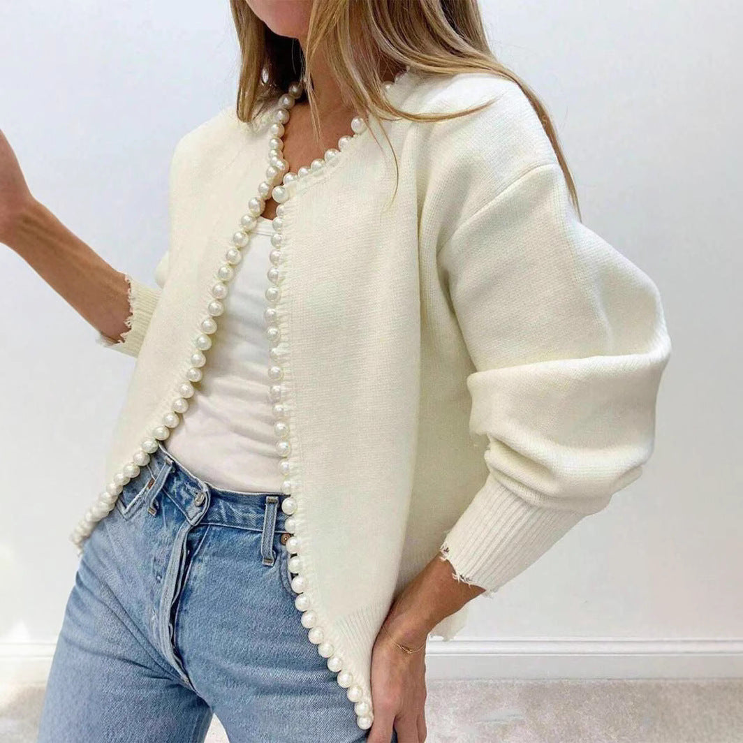 Pearl Button Front Relaxed Fit Cardigan