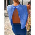 Women's Knitted Tank Top – Loose Fit – Sleeveless – Light and Breathable – Ribbed Edge