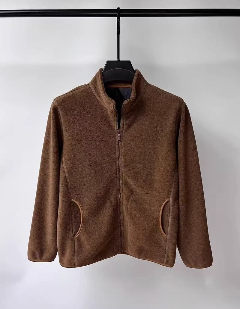 Lightweight Stand Collar Fleece Jacket