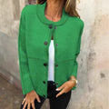 Women's Cardigan Jacket – Relaxed Fit – Soft Knit – Button Closure – Round Neck