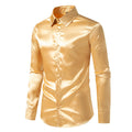 Men's Shirt in Satin – Long-Sleeved – Classic Collar – Elegant and Shiny Look
