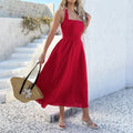 Dress for Women – Halterneck – Sleeveless – A-line Fit – Midi – Cotton Linen