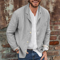 Men's Blazer – Cotton Linen Mix – Relaxed Fit – Lightweight and Breathable Long-Sleeved