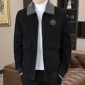 Men's Jacket – Corduroy with Sherpa Lining – Relaxed Fit – Zipper – Ribbed Edges