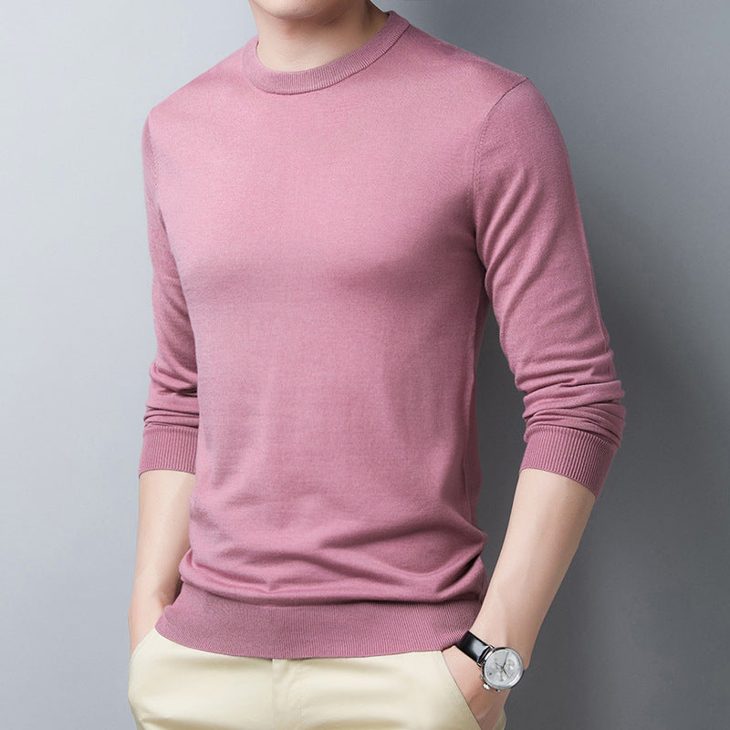 Silk Wool Blend Slim Fit Long-Sleeve T-Shirt