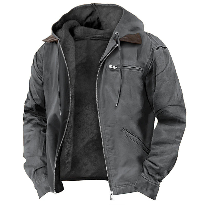 Men's Hoodie Jacket – Fleece Lining – Relaxed Fit – Zipper – Practical Pockets