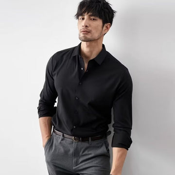 Herreskjorte – Slim Fit – Silkeblød Fornemmelse – Lange Ærmer – Business Casual
