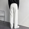 Men's Trousers – Straight Leg – Relaxed Fit – Pleated Front – Full Length