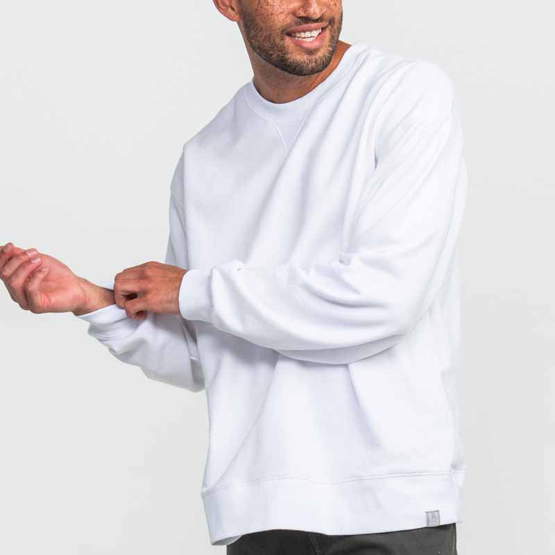 Herre Sweatshirt – Afslappet Pasform – Bomuldsblanding – Rund Hals – Ribkanter
