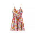 Women's Mini Dress – A-Line Fit – Spaghetti Straps – Lace Trim – Floral Pattern