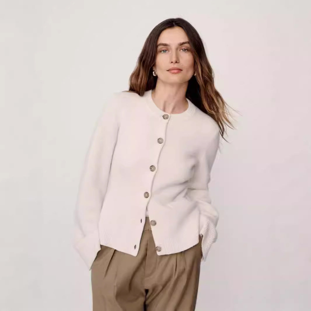 Knit Regular Fit Round Neck Cardigan
