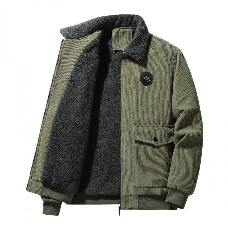 Wool-Lined Loose Fit Corduroy Jacket