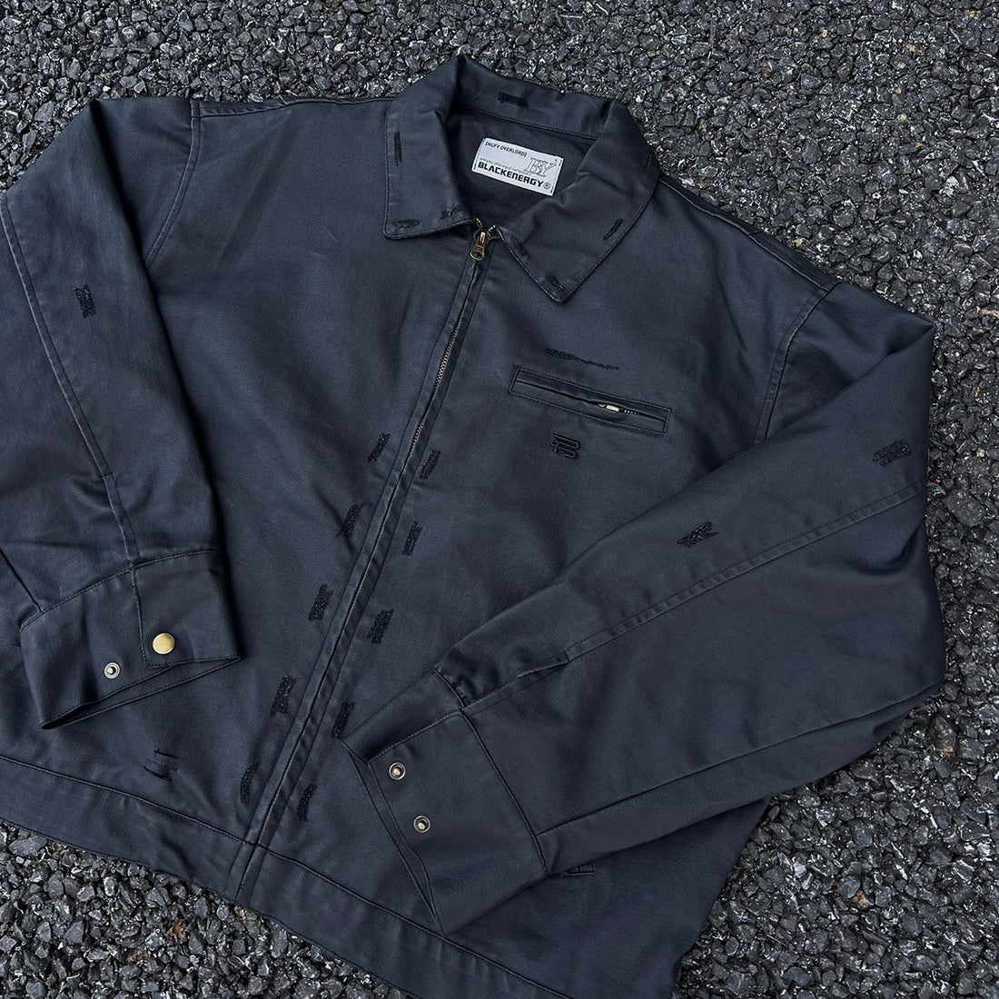 Unisex læderjakke – Oversize pasform – Vokset finish – Lynlåslomme bryst