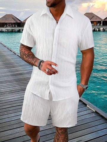 Cotton Blend Relaxed Fit Button Down Shirt