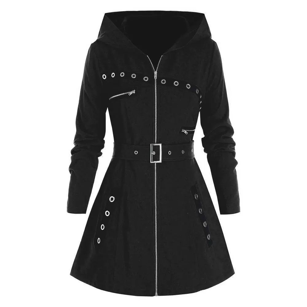 Asymmetrical Slim Fit Hooded Coat