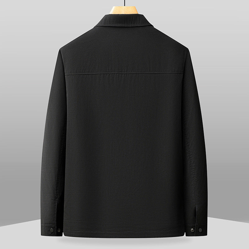 Woven Point Collar Patch Pocket Jacket