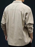 Men's Shirt with Long Sleeves – Relaxed Fit – Striped – Breathable Cotton