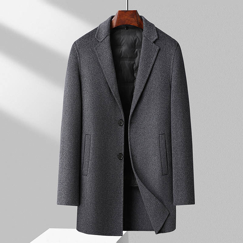 Wool Blend Quilted Lining Regular Fit Overcoat