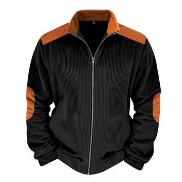 Quilted Ribbed Texture Contrast Detail Jacket