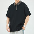 Men's polo shirt – cotton blend – relaxed fit – short sleeve – half zipper