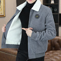 Men's Jacket – Corduroy with Sherpa Lining – Relaxed Fit – Zipper – Ribbed Edges