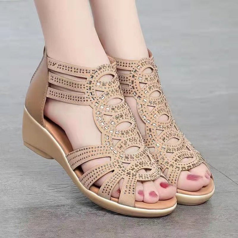 Cutout Gladiator Ankle Strap Sandals