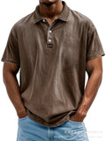 Men's polo shirt – 100% cotton – relaxed fit – retro washed – short-sleeved