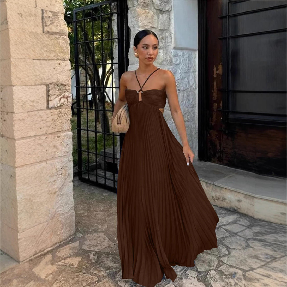 Sweetheart Cut-Out A-line Maxi Dress