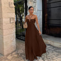 Women's Maxi Dress – Sweetheart Neckline – A-line Fit – Cut-Out Sides