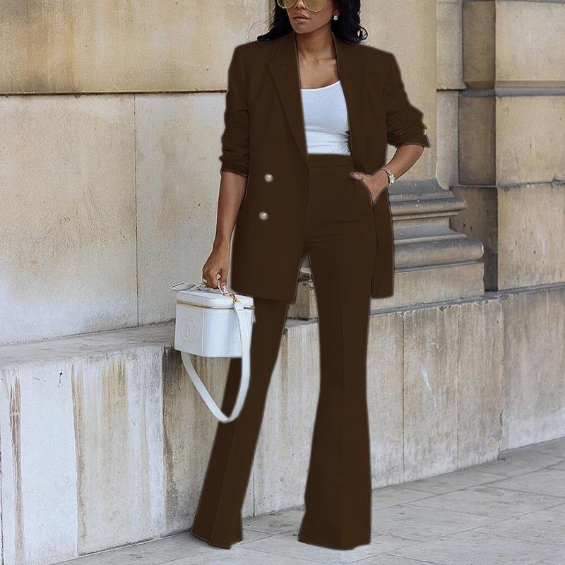 Single Breasted Wide Leg Jumpsuit