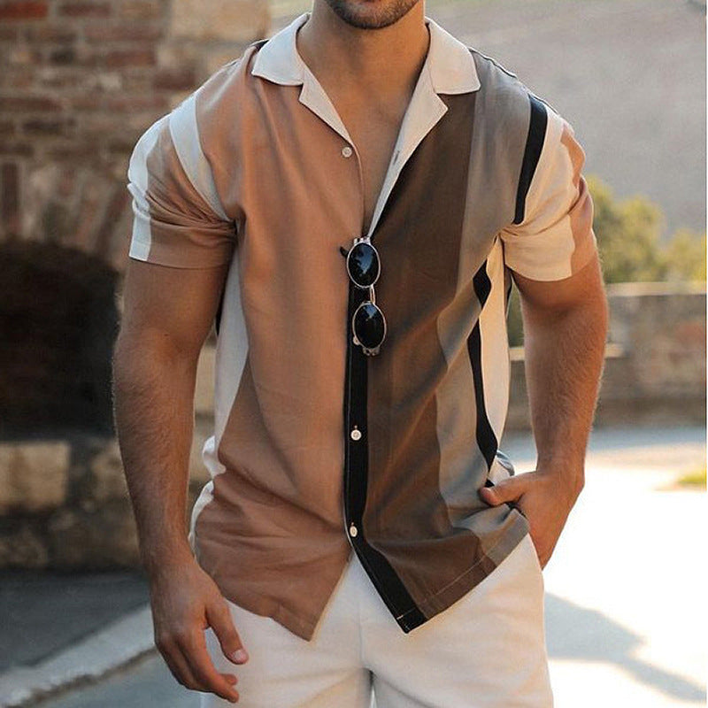 Cotton Blend Regular Fit Short-Sleeve Shirt