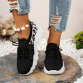 Women's Sneakers – Breathable Flyknit – Low Profile – Leopard Details – Wavy Sole