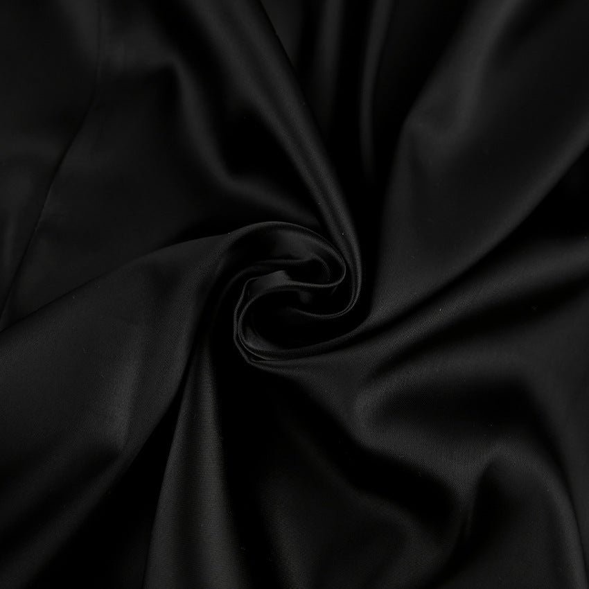 Women's Dress Mini – Satin – Tailored – Bell Sleeves – Elegant Evening Look