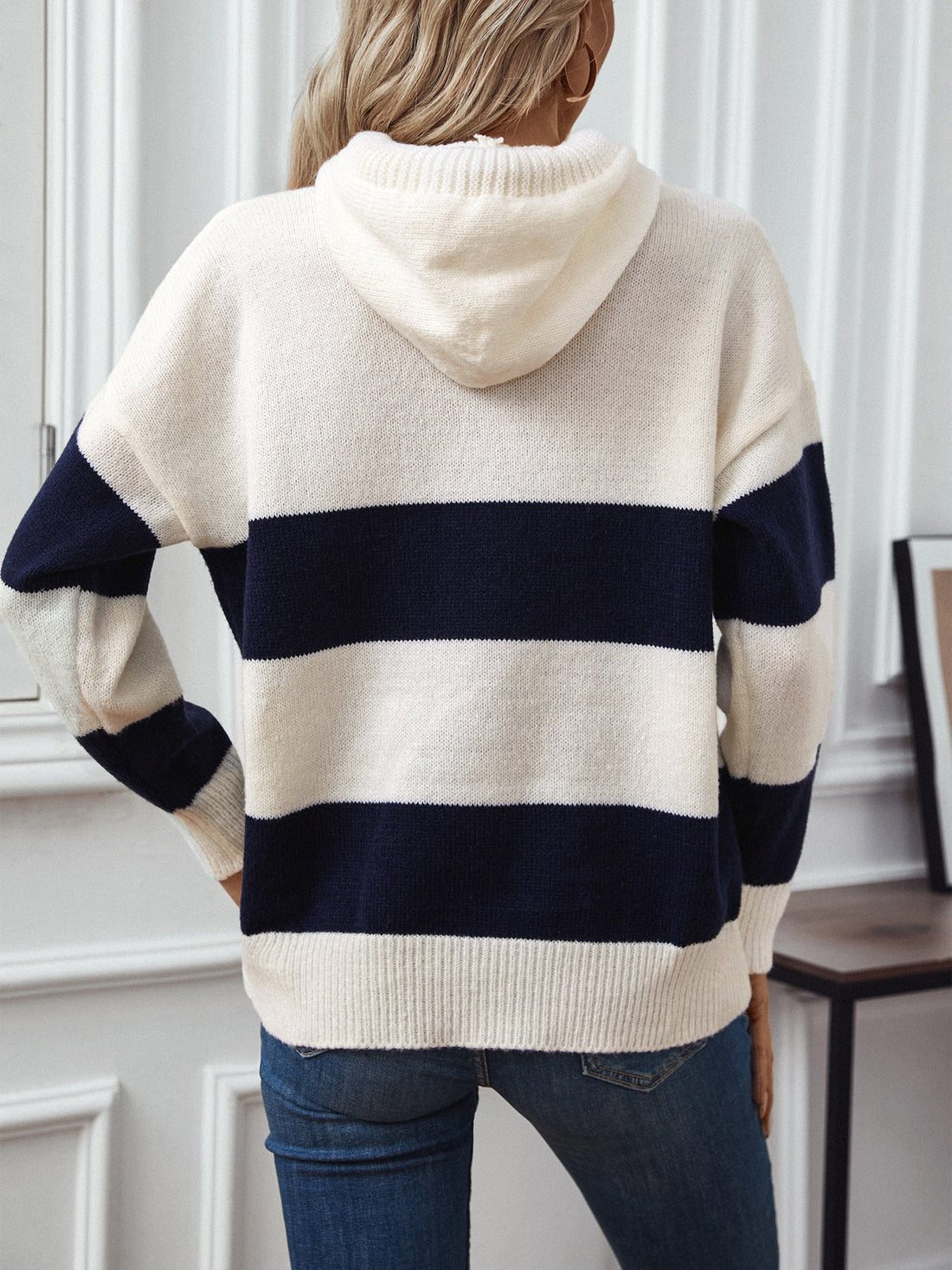 Knit Relaxed Fit Pullover Hoodie