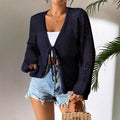 Women's Cardigan – Lightweight Knit – Loose Fit – Open Front – Long Sleeves