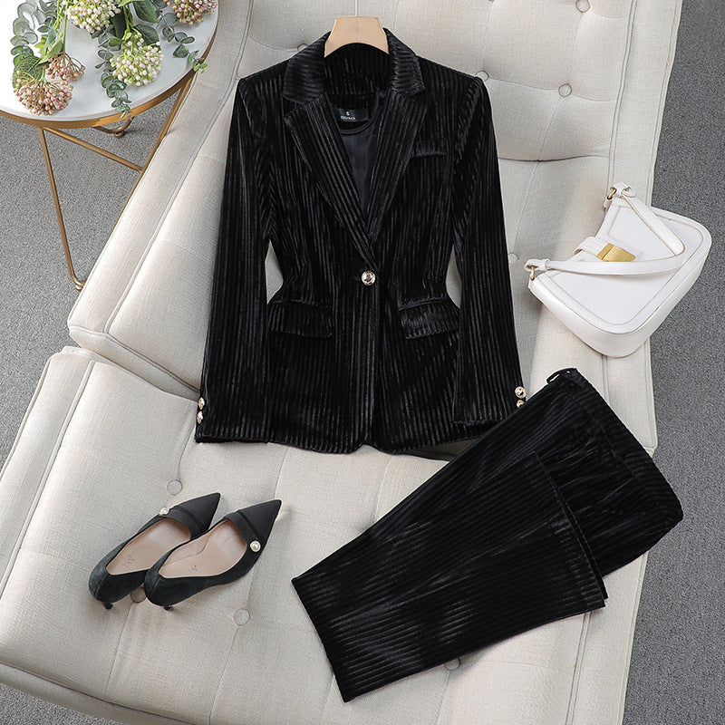 Velvet Tailored Fit Single Breasted Blazer Suit