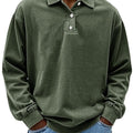 Men's polo shirt – 100% cotton – relaxed fit – long sleeves with ribbed cuffs