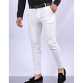 Men's Trousers – Slim Fit – Woven Fabric – Faux Pockets – Full Length Formal Look