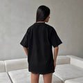 Women's T-shirt – Loose Fit – Cotton Blend – Leopard Lips Print – Short Sleeve