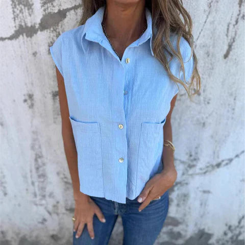 Breathable Cotton Feel Sleeveless Utility Top