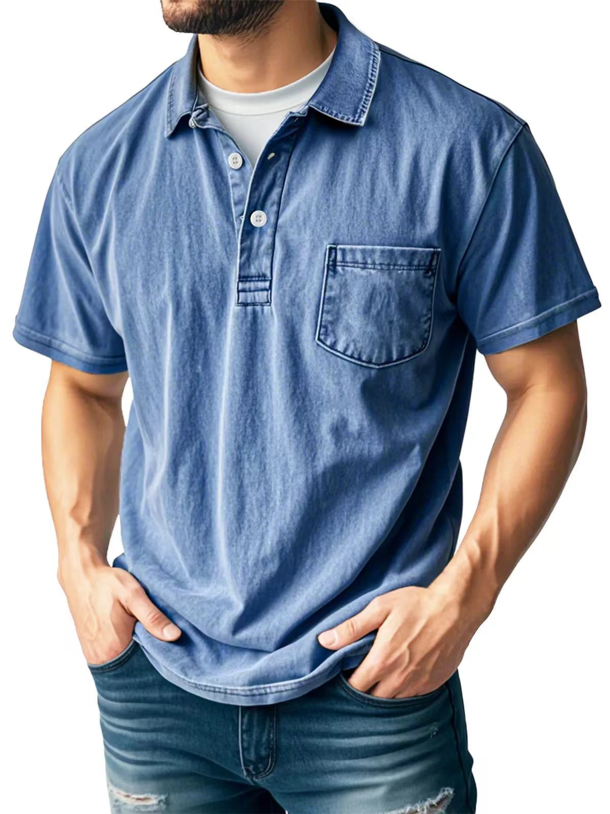 Men's Polo Shirt – Relaxed Fit – Short Sleeve – Breathable Material – Chest Pocket