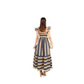 Women's Midi Dress – Cotton Blend – Relaxed Fit – Off-Shoulder – Ruffle Sleeves – Striped