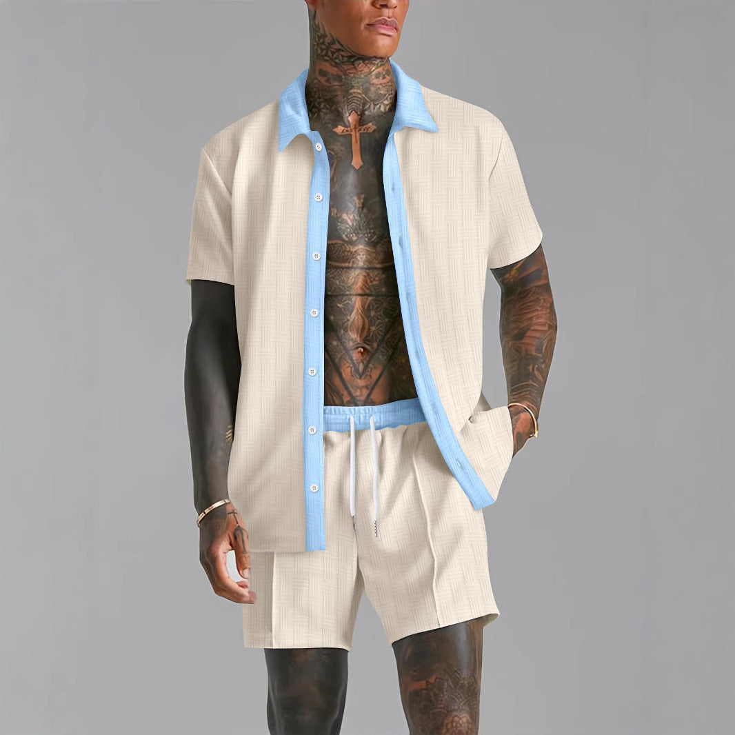 Cotton Blend Relaxed Fit Set with Shirt and Shorts