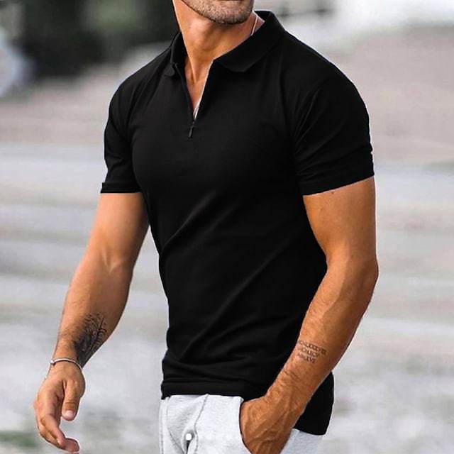 Breathable Cotton Blend Slim Polo Shirt