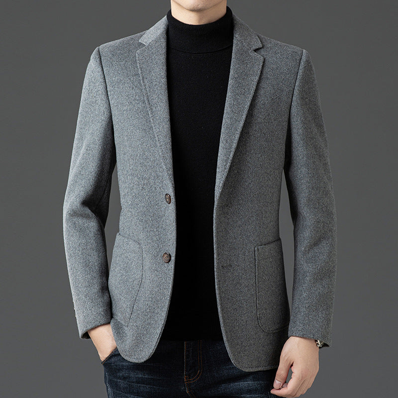 Wool Slim Fit Notched Lapel Blazer