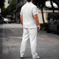 Men's set with shirt and pants – Light cotton – Relaxed fit – Short sleeves