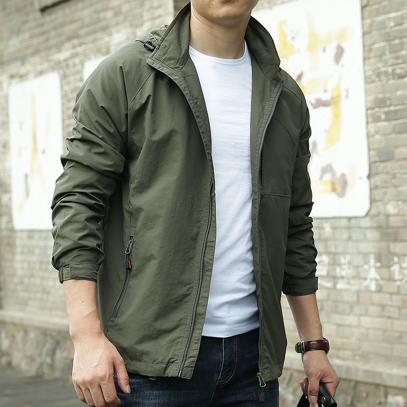 Water Resistant Hooded Windbreaker Jacket