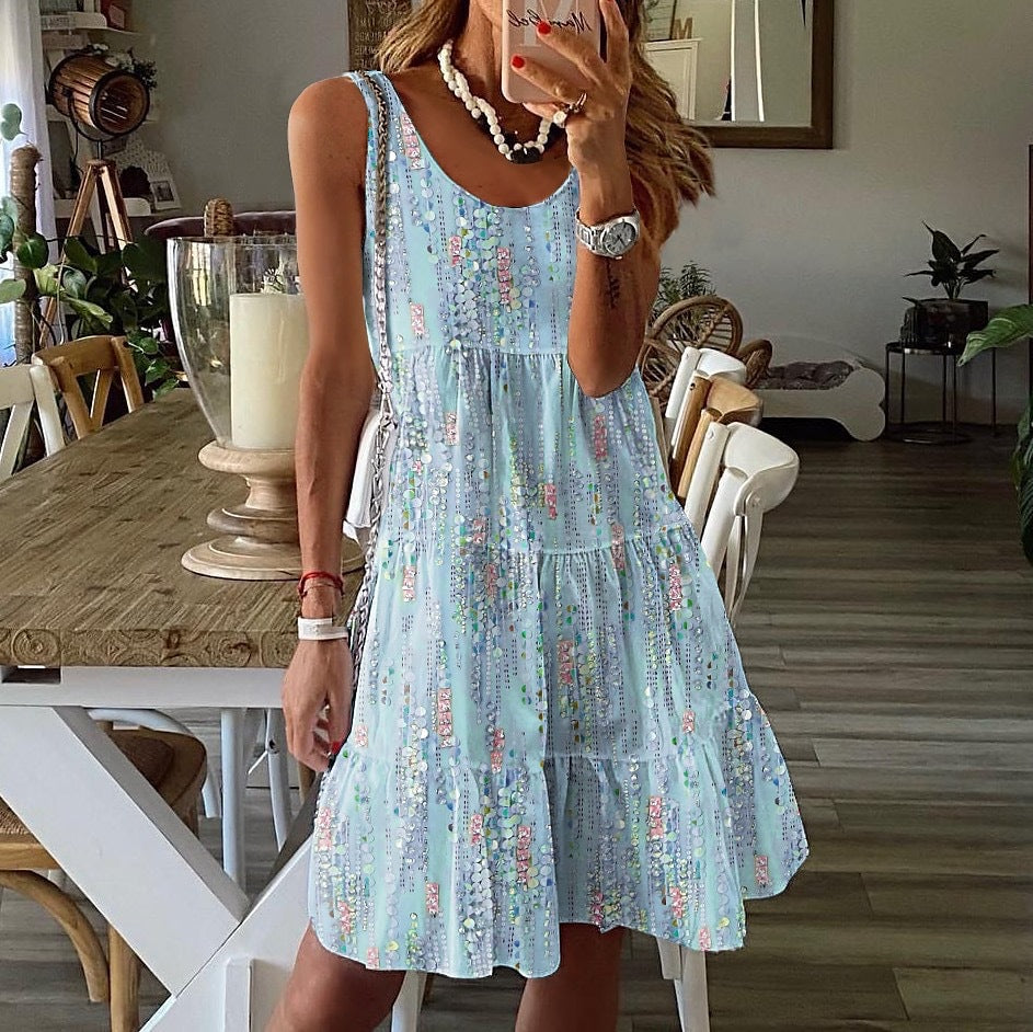 Lightweight Cotton Tiered A-Line Dress